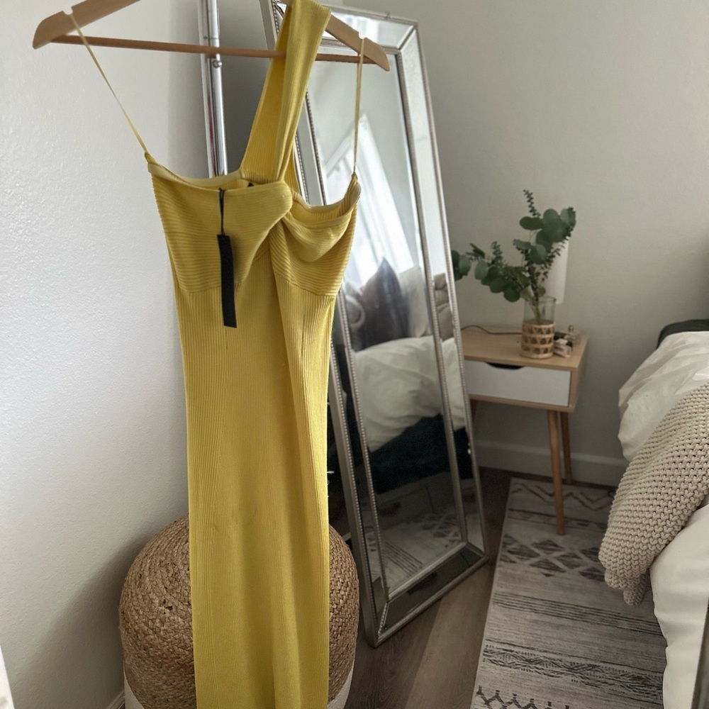 House of Harlow 1960 Yellow One Shoulder Bodycon Dress
